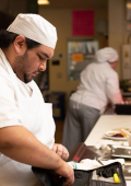 Culinary students talking