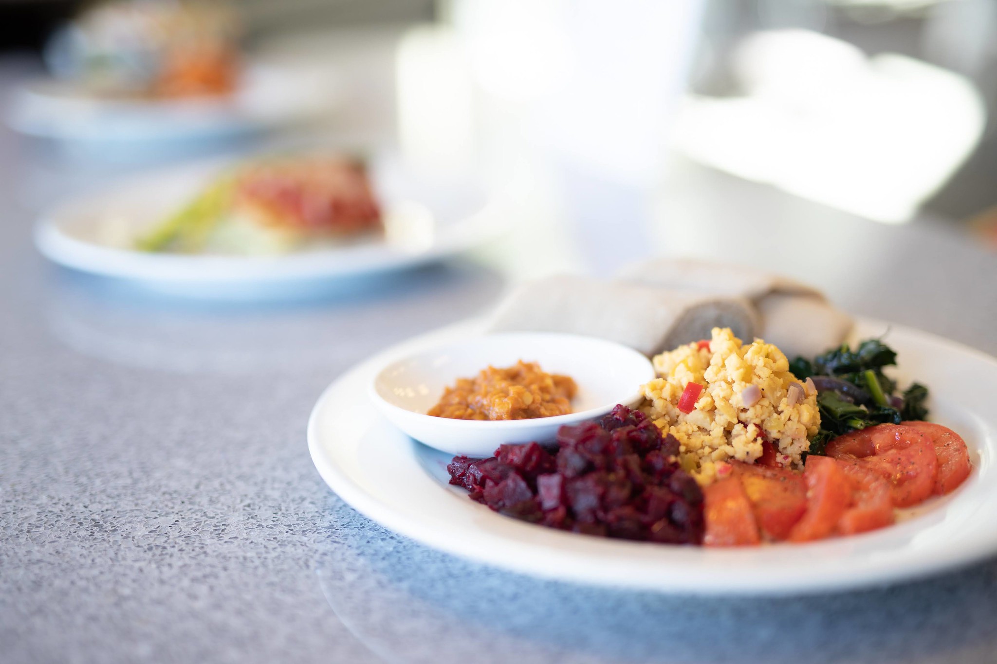 Plate of food served at the Mission Bistro