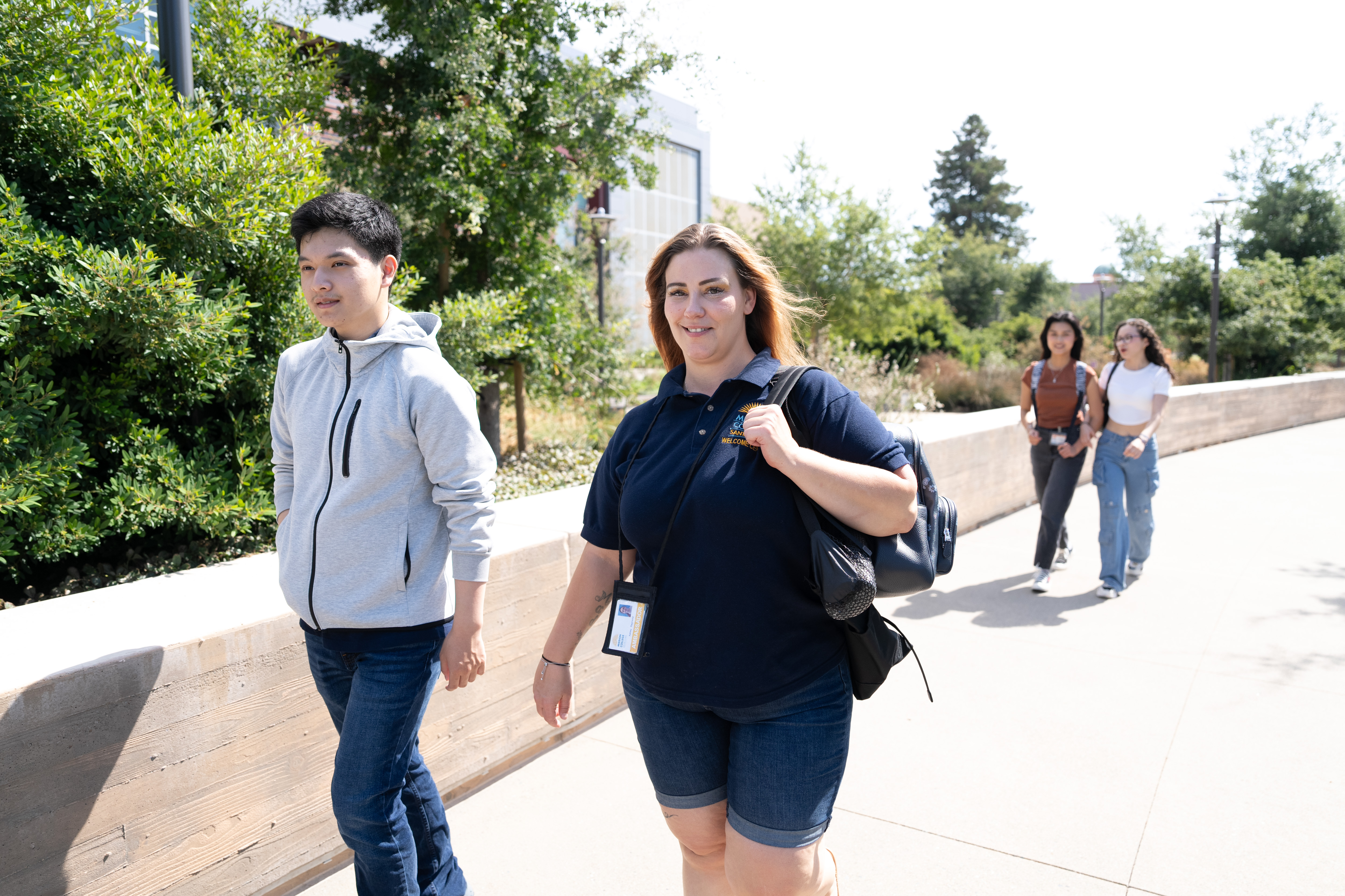 Mission College students walking on-campus