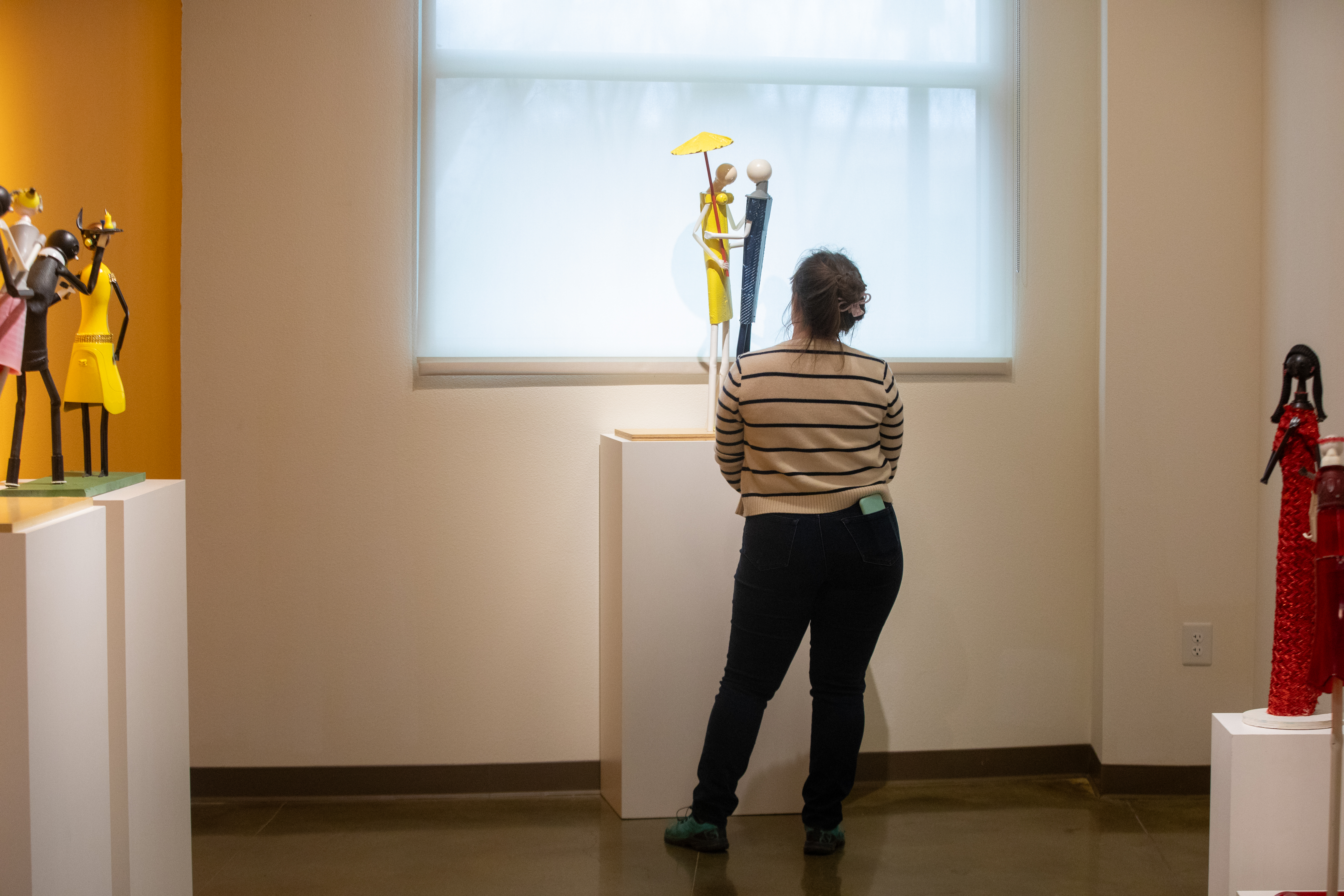 Person visiting museum