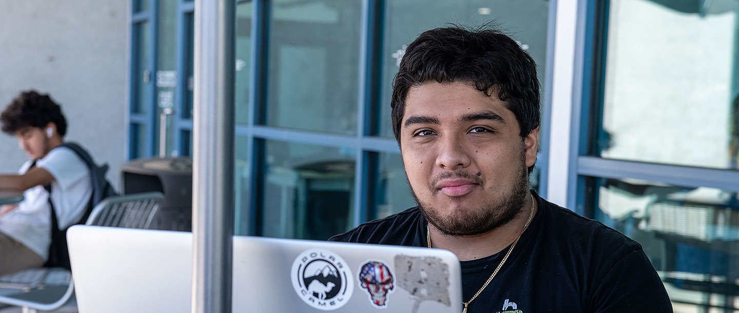 Student with laptop