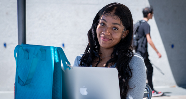 Students studying with laptop