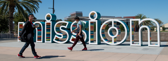Students walking on campus