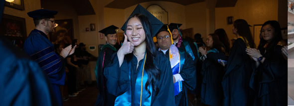Student gives thumbs up